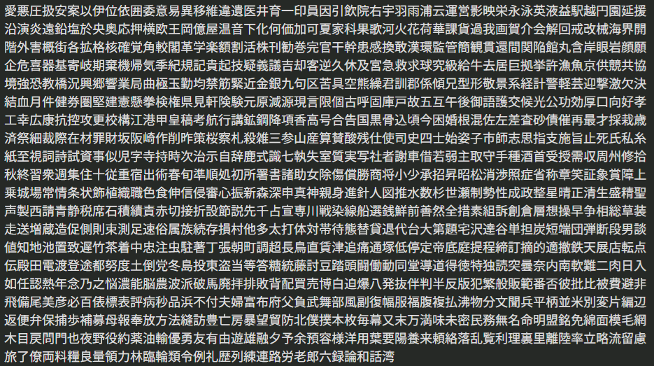収録文字F1